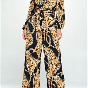 2pc- Plus Size Print Pants Set